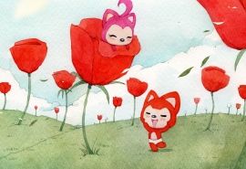 阿狸和谁是一对(阿狸和桃子的恋爱故事图片)